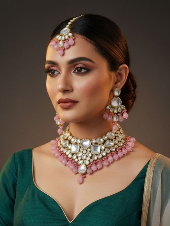 Ethnic Sushmita onyx stone set with kundan