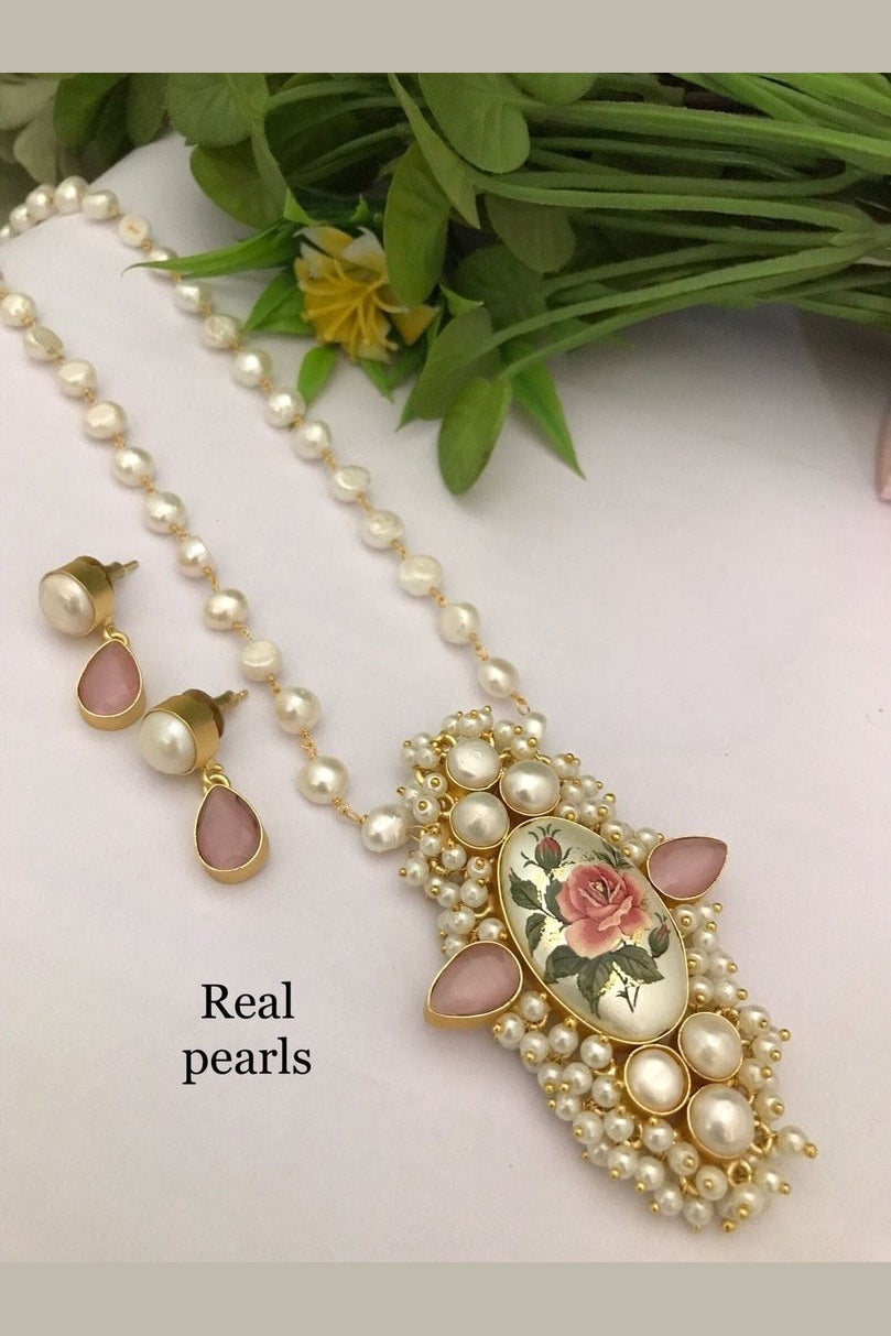 Drishyani real pearl set