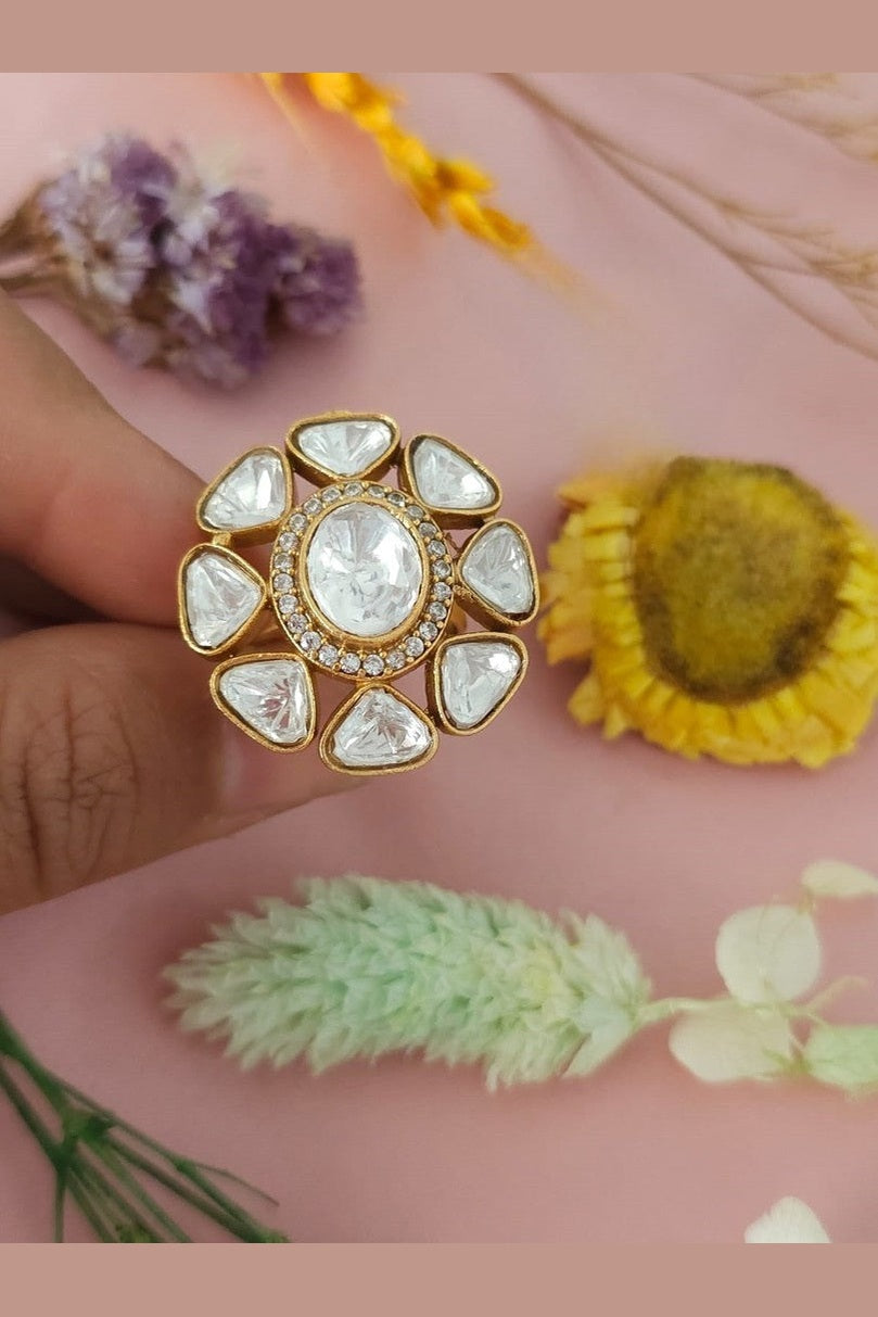 Polki Kundan vidya Ring