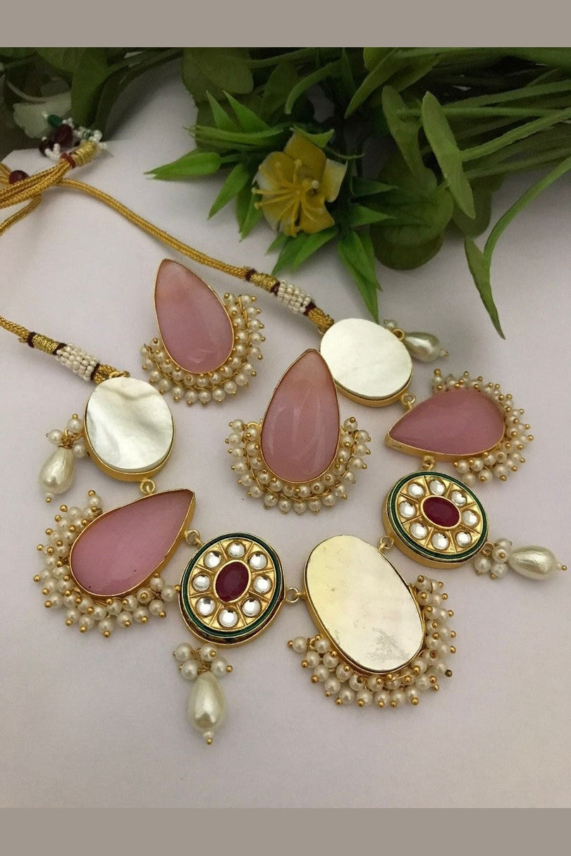 Real mother pearl kalindi set