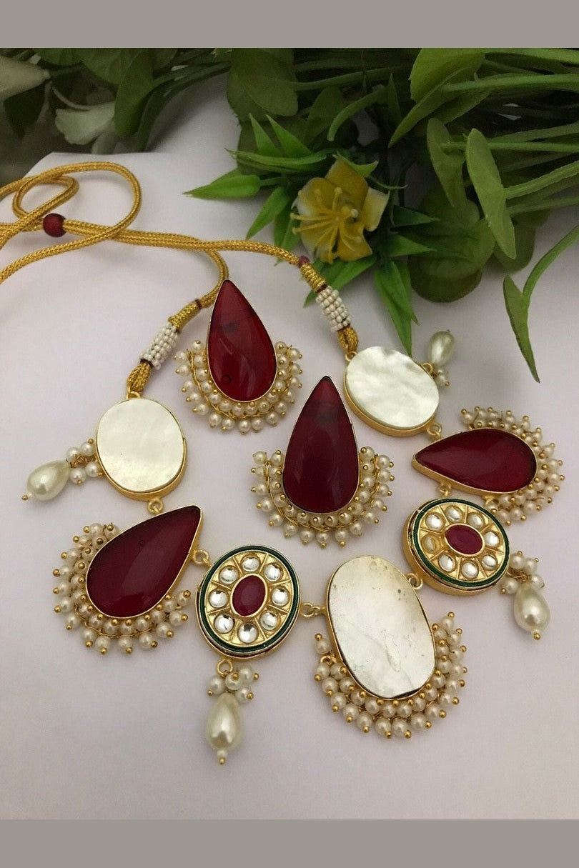 Real mother pearl kalindi set