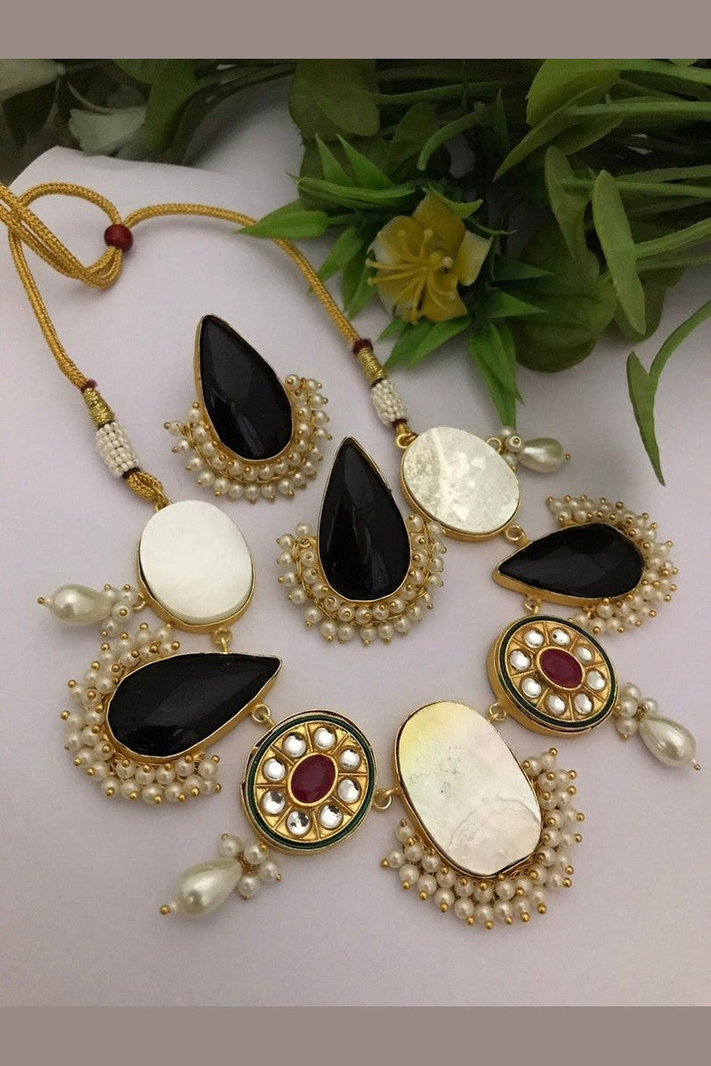 Real mother pearl kalindi set