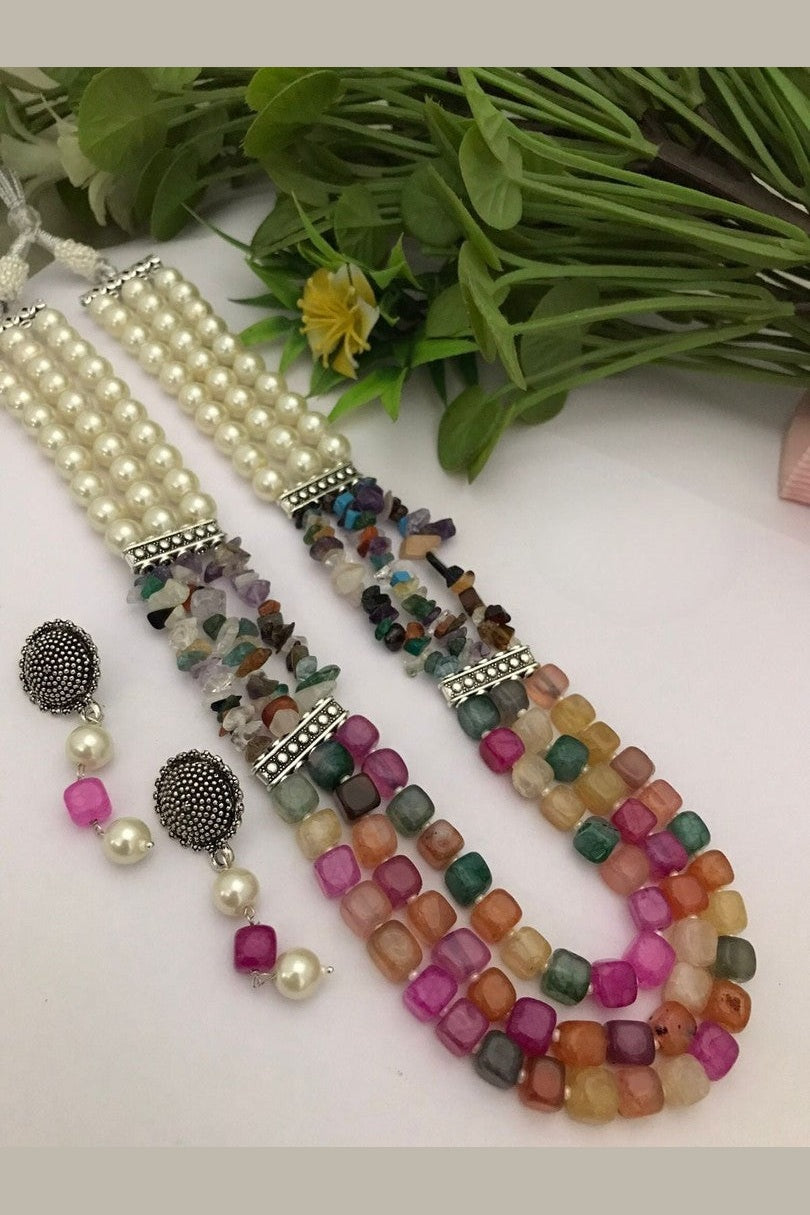 Semi precious Digambari Mala set
