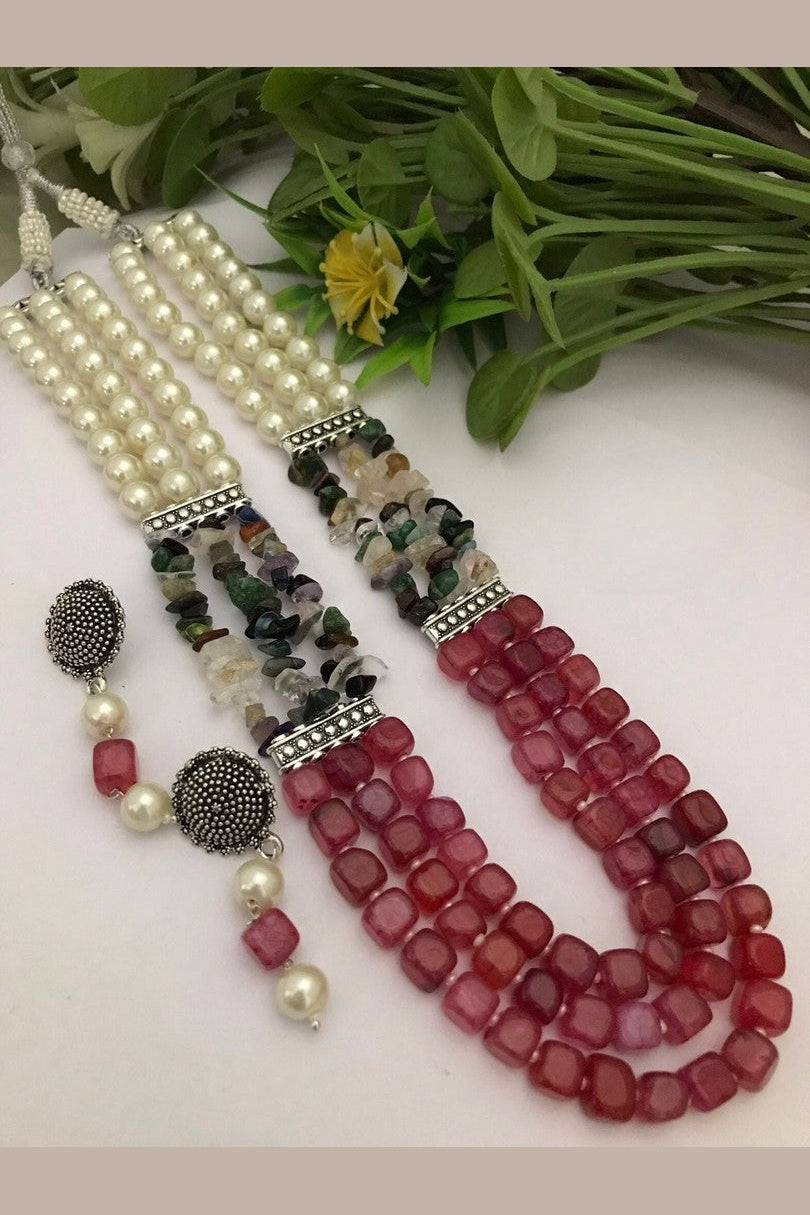 Semi precious Digambari Mala set