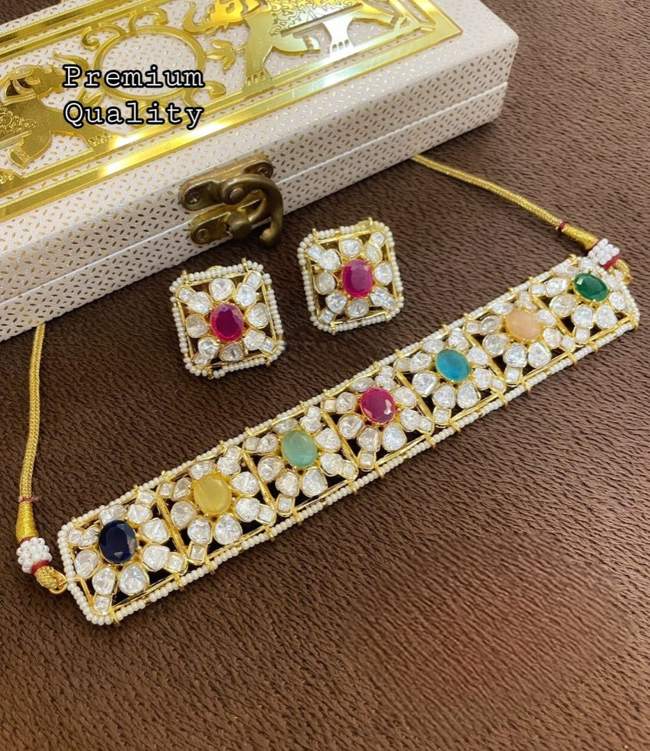 Polki kundan Jagdambika set