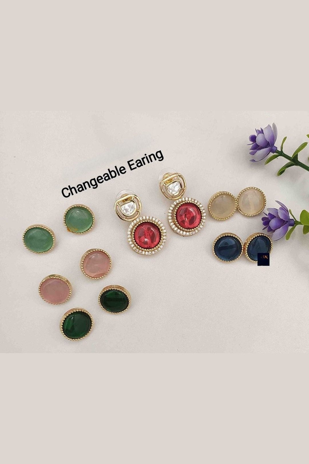 Saatvi changeable polki earrings