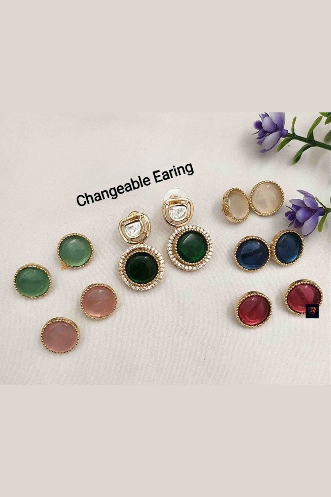 Saatvi changeable polki earrings