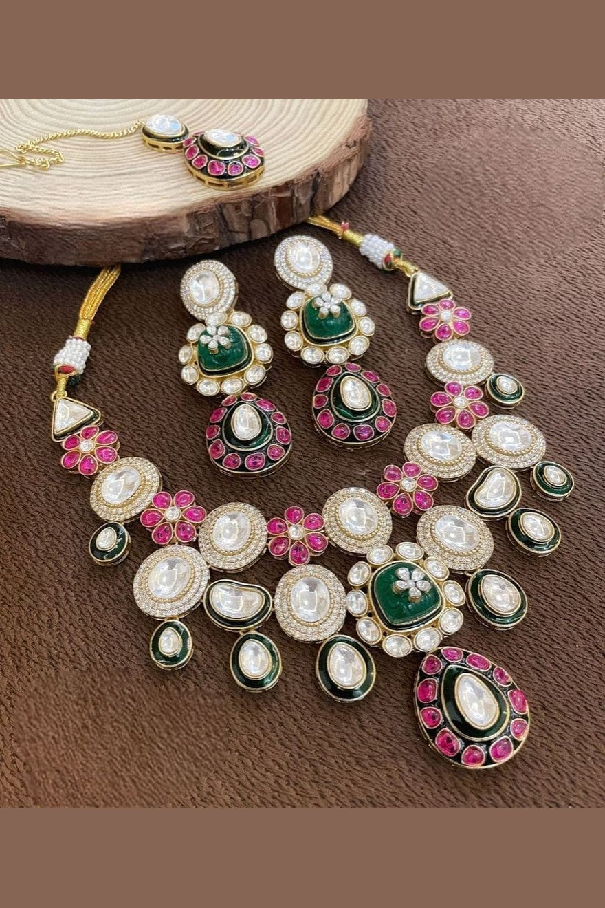 Anokhi Moissanite polki kundan set
