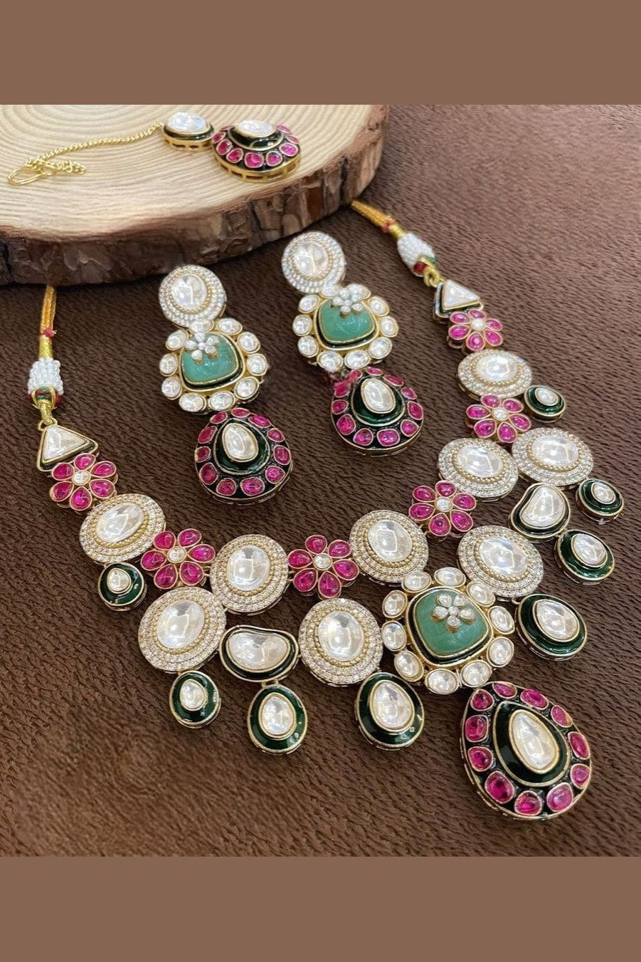 Anokhi Moissanite polki kundan set