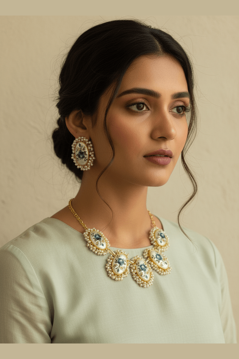 Dakshayani real pearl set