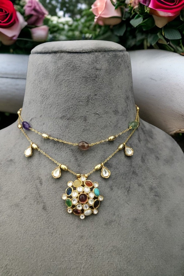 Rashmika polki kundan necklace