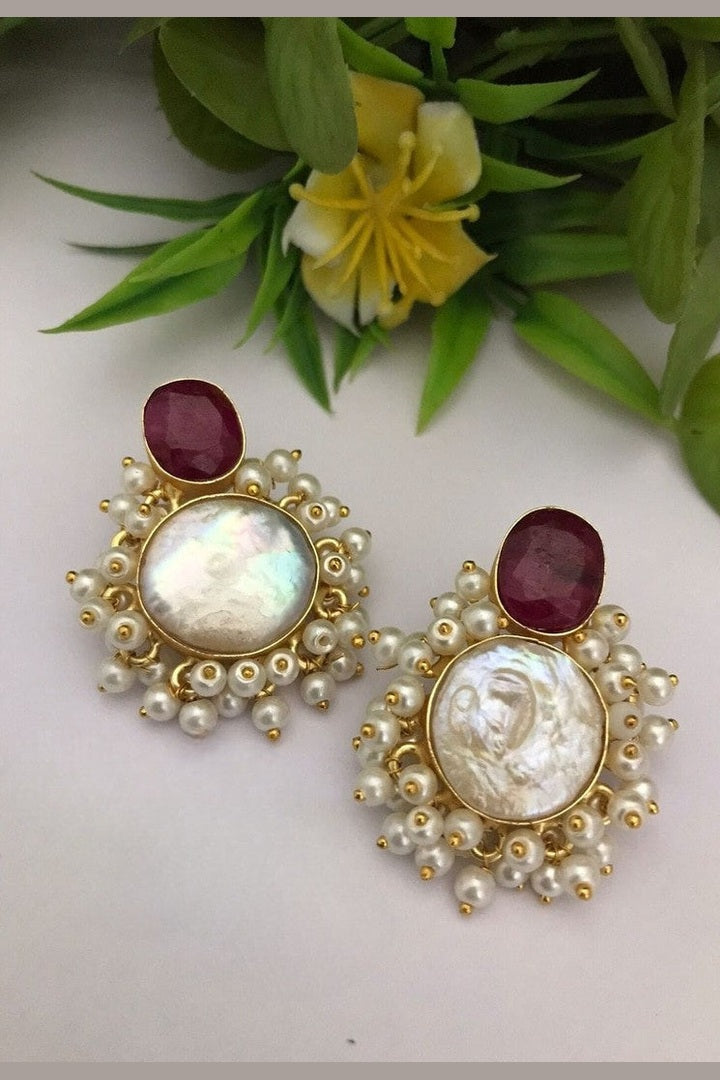 Shovik real pearl earrings