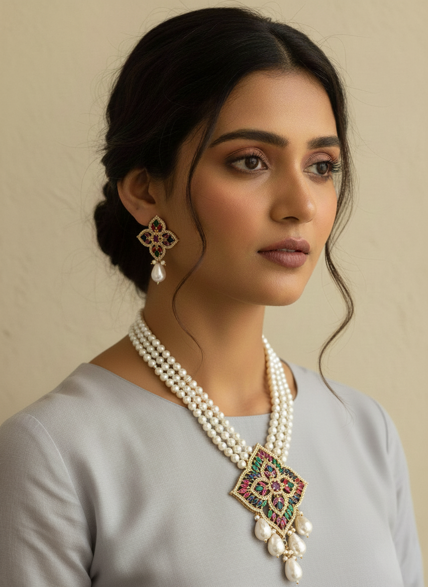 Nimiksha real pearl set