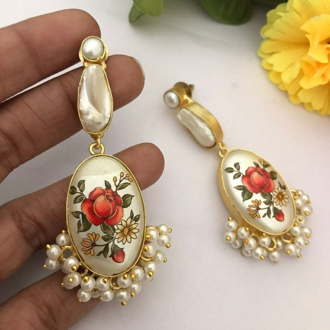 Ati real pearl earrings