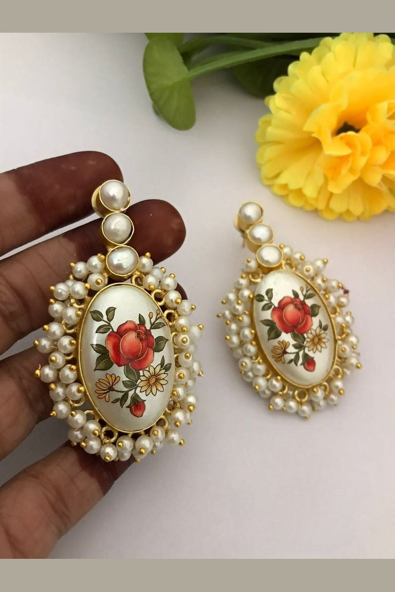 Bhavini real pearl earrings