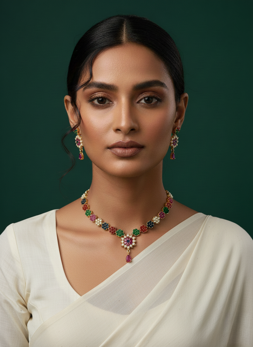 Janakshi real pearl set