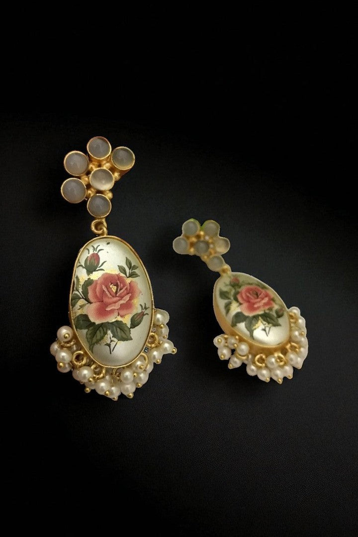 Aaloka japnese real pearl earrings