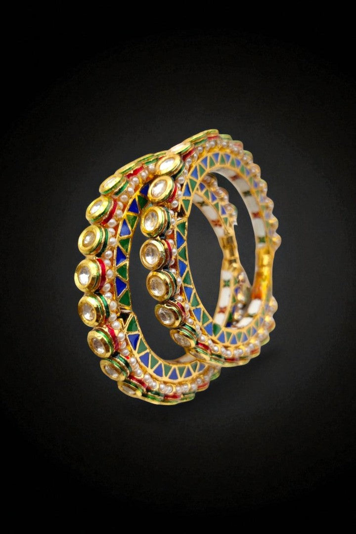 Aarushi rajwadi jadau kundan pacheli bangles
