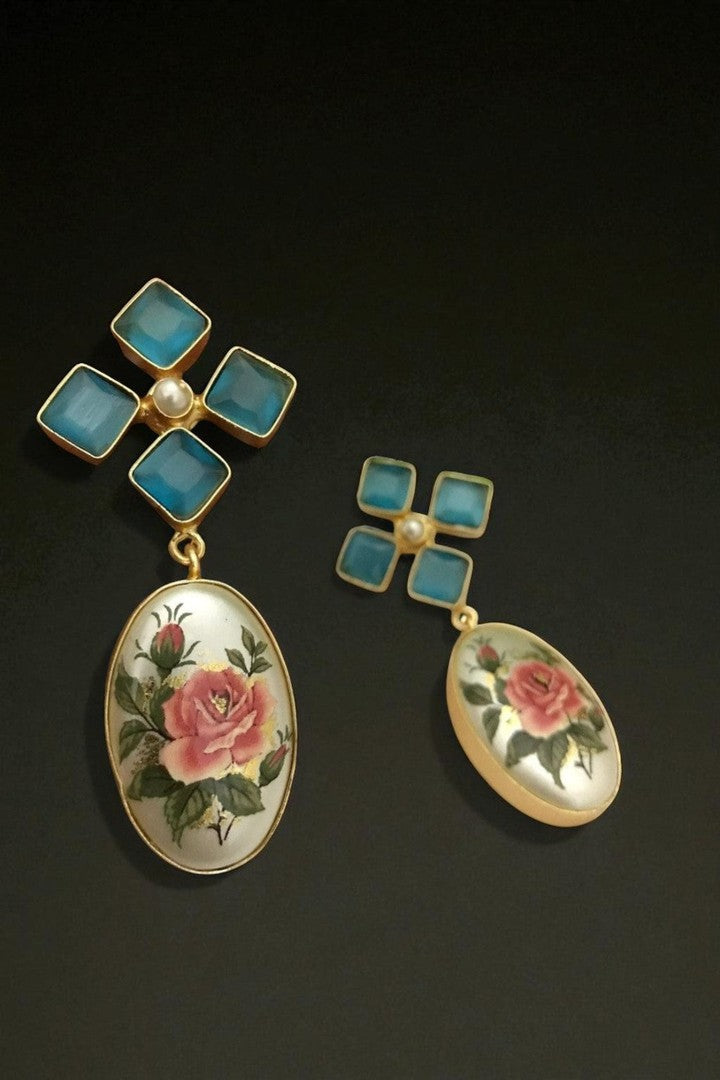 Abirami japnese real pearl earrings