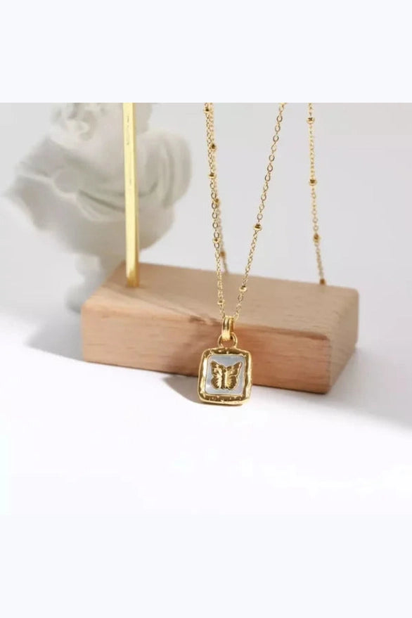 C-193 STAINLESS STEEL 18K GOLD PLATED ANTI TARNISH NECKLACE