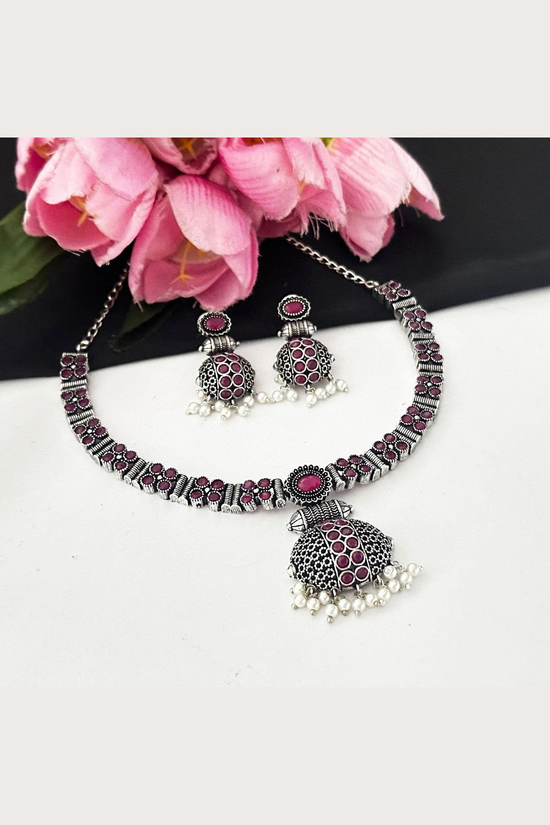 Oxidised Garvari set