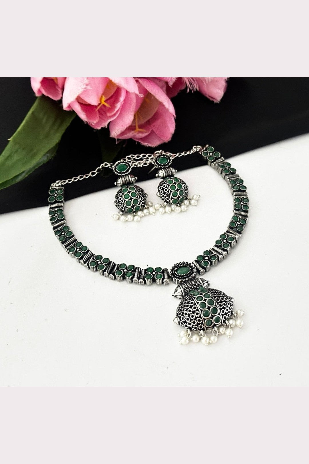 Oxidised Garvari set