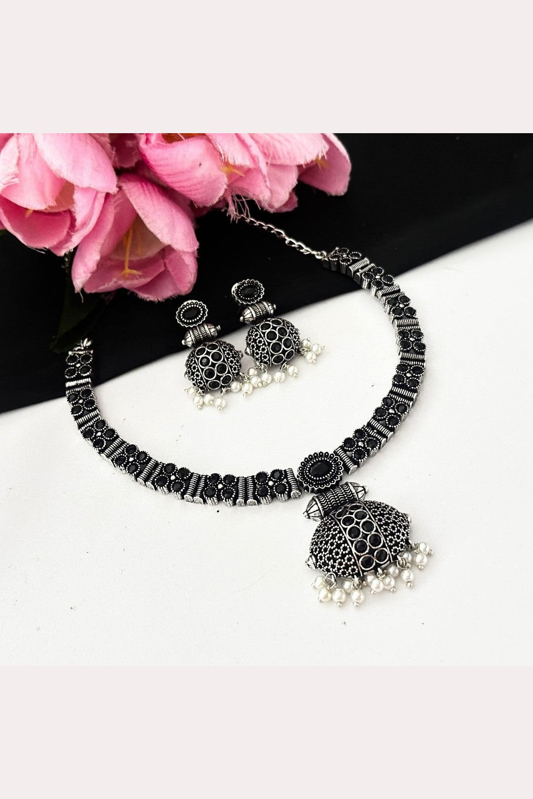 Oxidised Garvari set