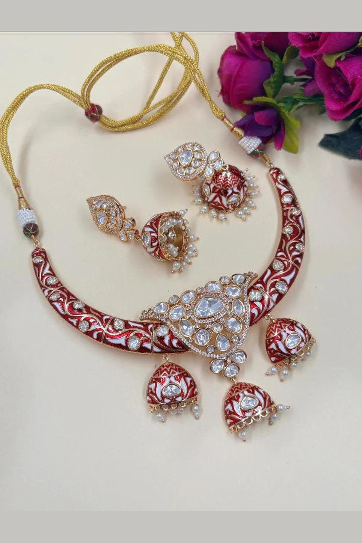Kaushalya uncut polki kundan hasli set