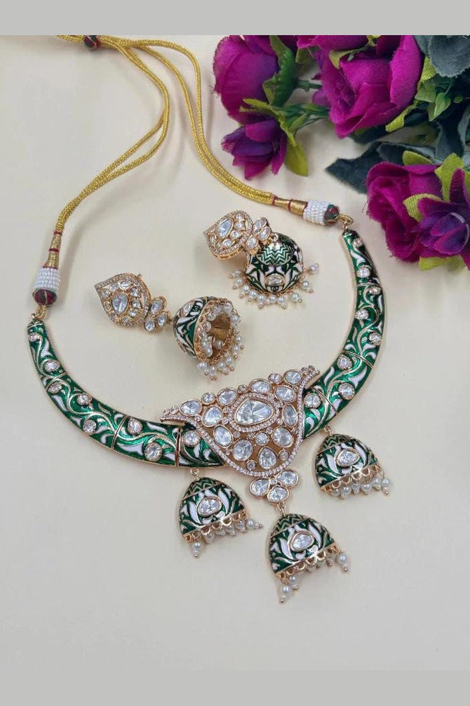 Kaushalya uncut polki kundan hasli set