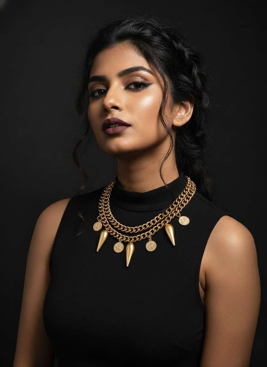 Alveena necklace with coin charms