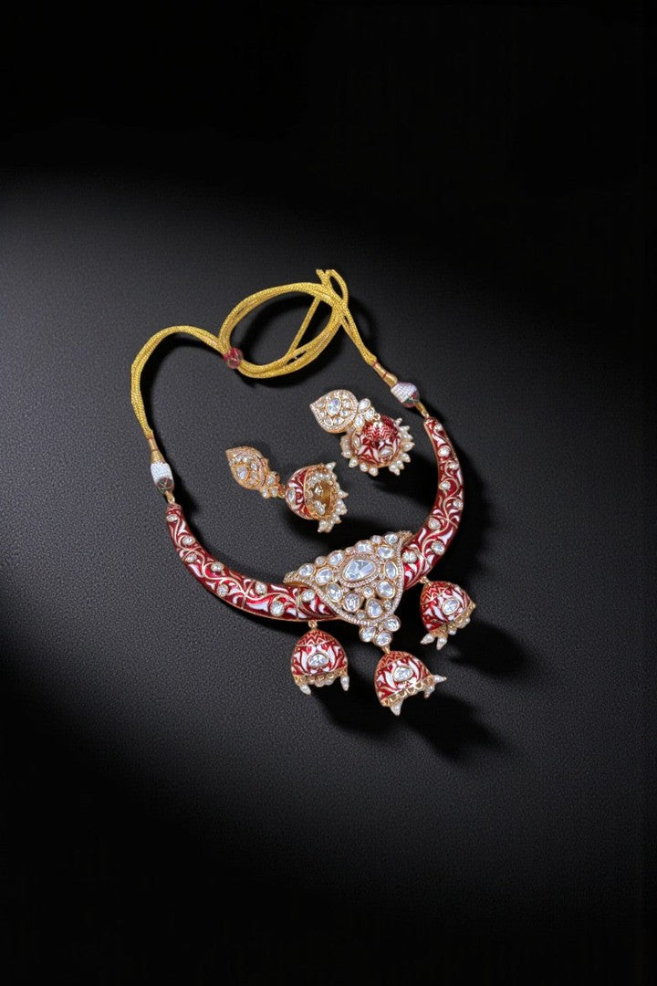 Kaushalya uncut polki kundan hasli set – Aganya kreation