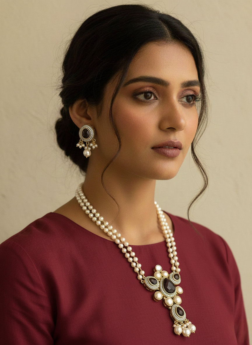 Malishka real pearl set