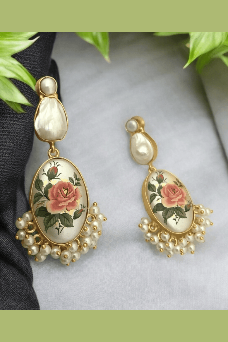 Ahana real pearl earrings
