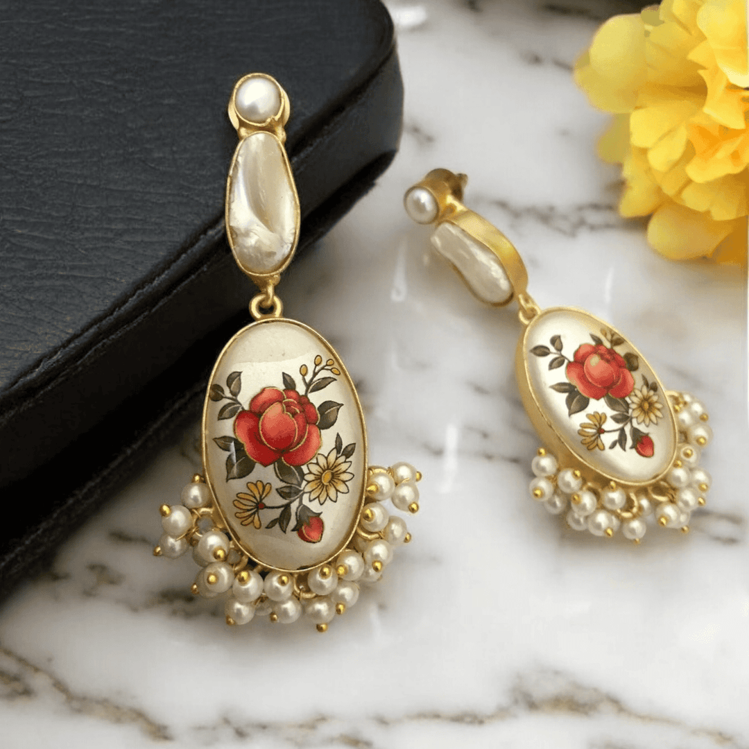 Ati real pearl earrings