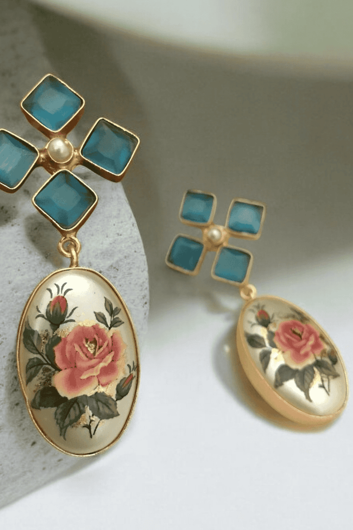 Abirami japnese real pearl earrings