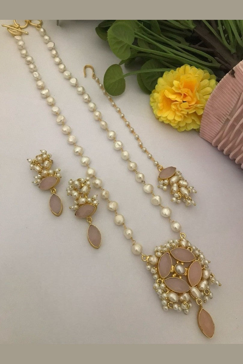 Nainika real pearl combo set