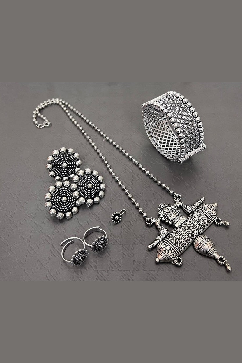 German silver Ganesha & bird combo set