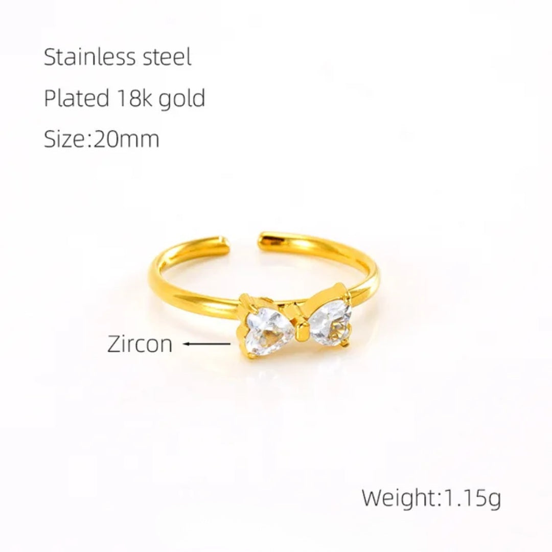 Zircon 18k Gold Plated Stainless Steel