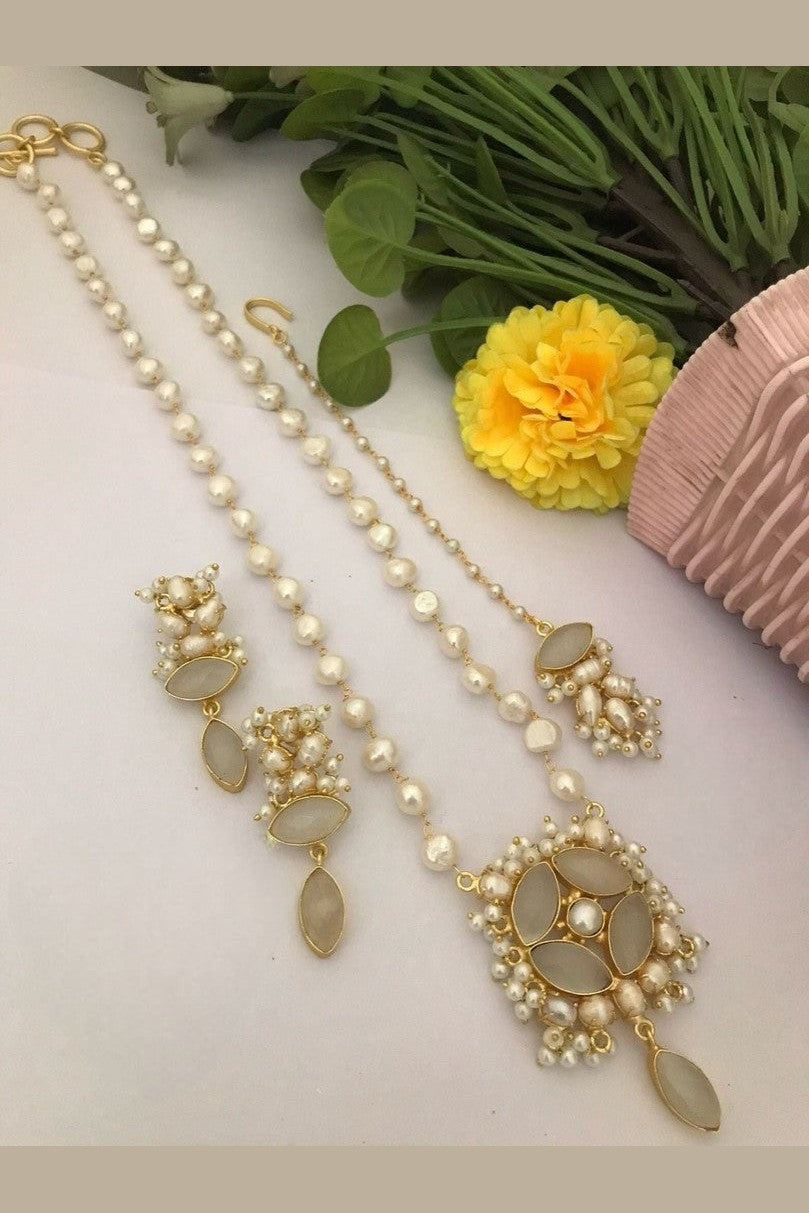 Haritha real pearl combo set