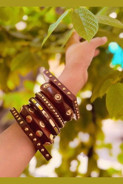 Usha wooden bangle stack