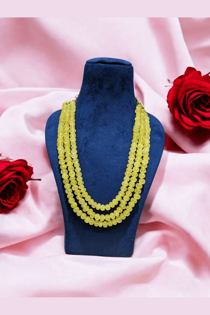 Charu pumpkin beads real stone mala