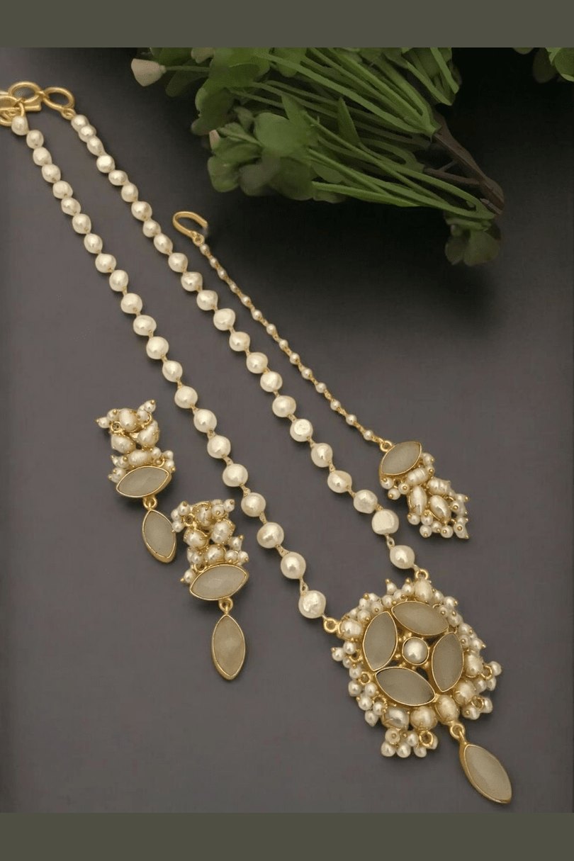 Haritha real pearl combo set