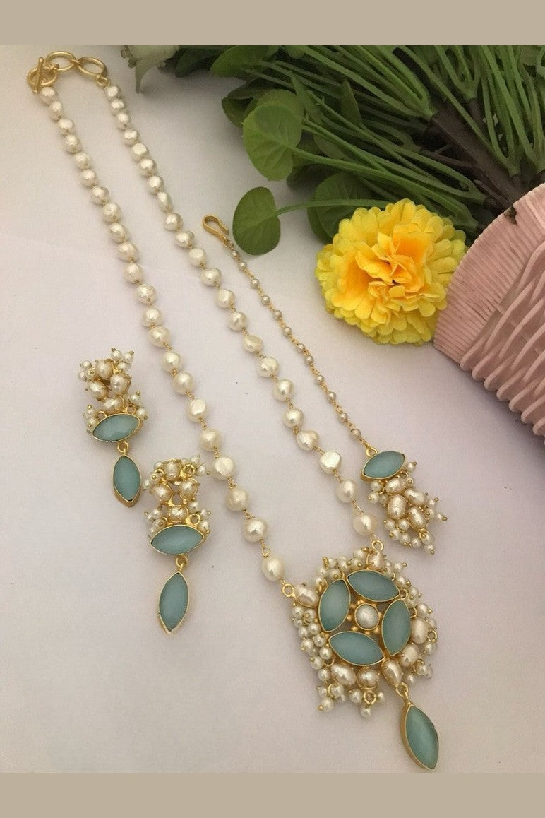 Madhusri real pearl combo set