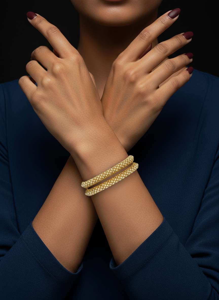 Hiya real pearl bangles
