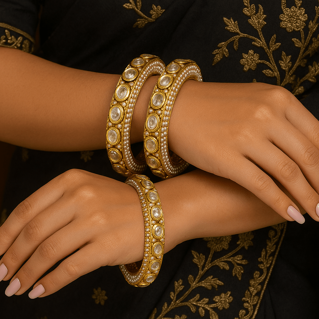 Shovina rajwadi jadau kundan bangles