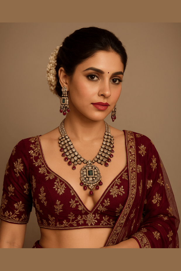 Jagravi polki kundan set