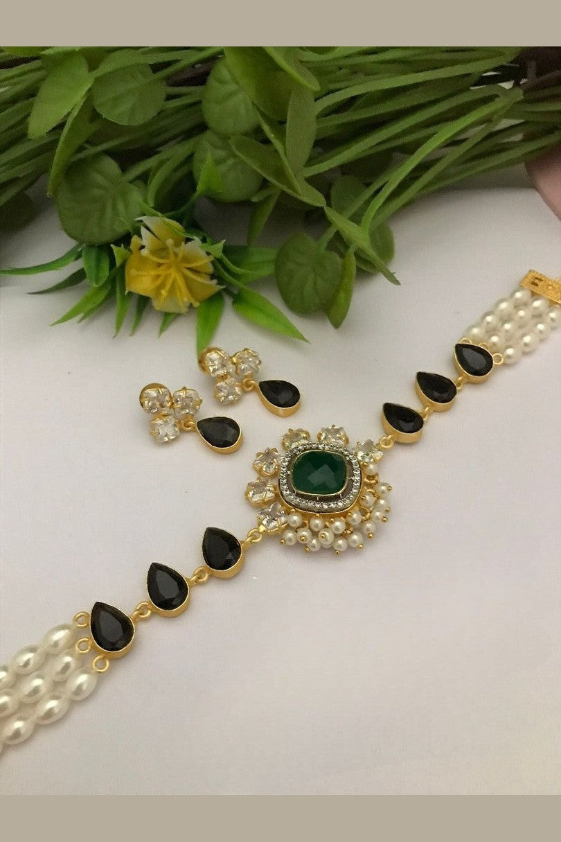 Vijisha real pearl choker set