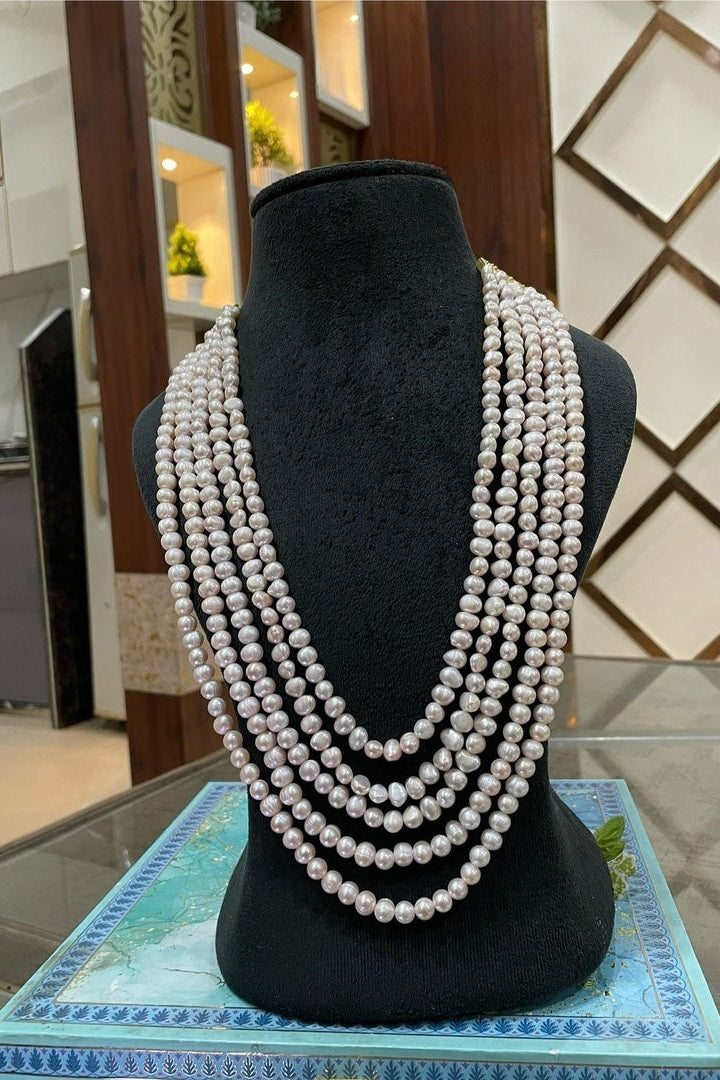 5 layer fresh water pearl mala