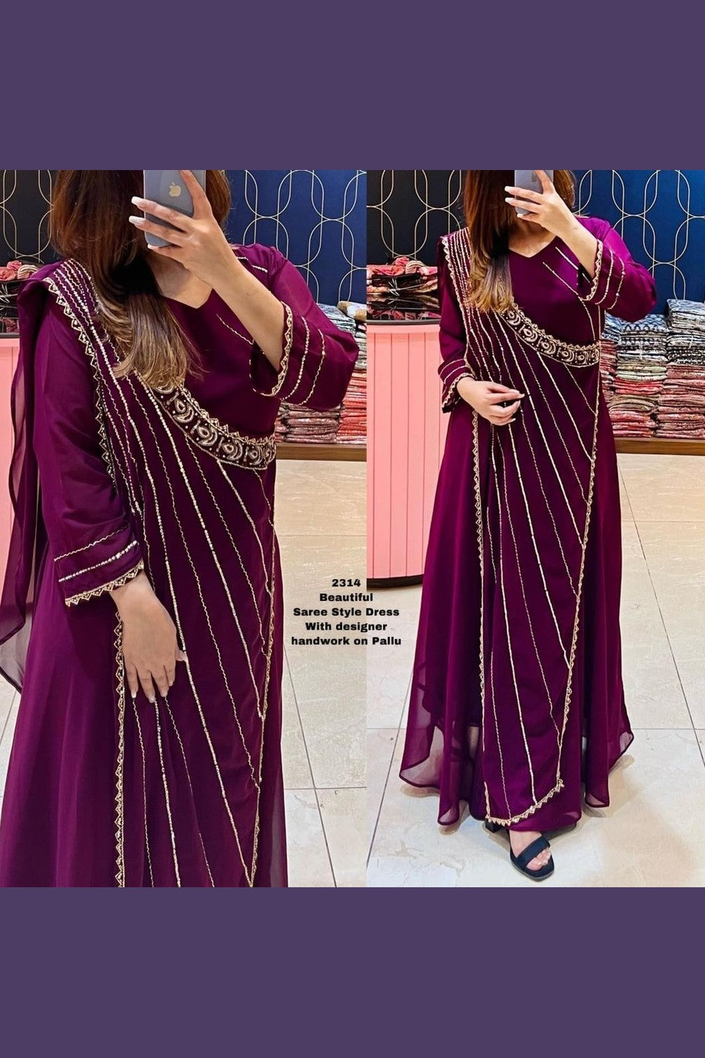 Indo Western Saree Style Gown