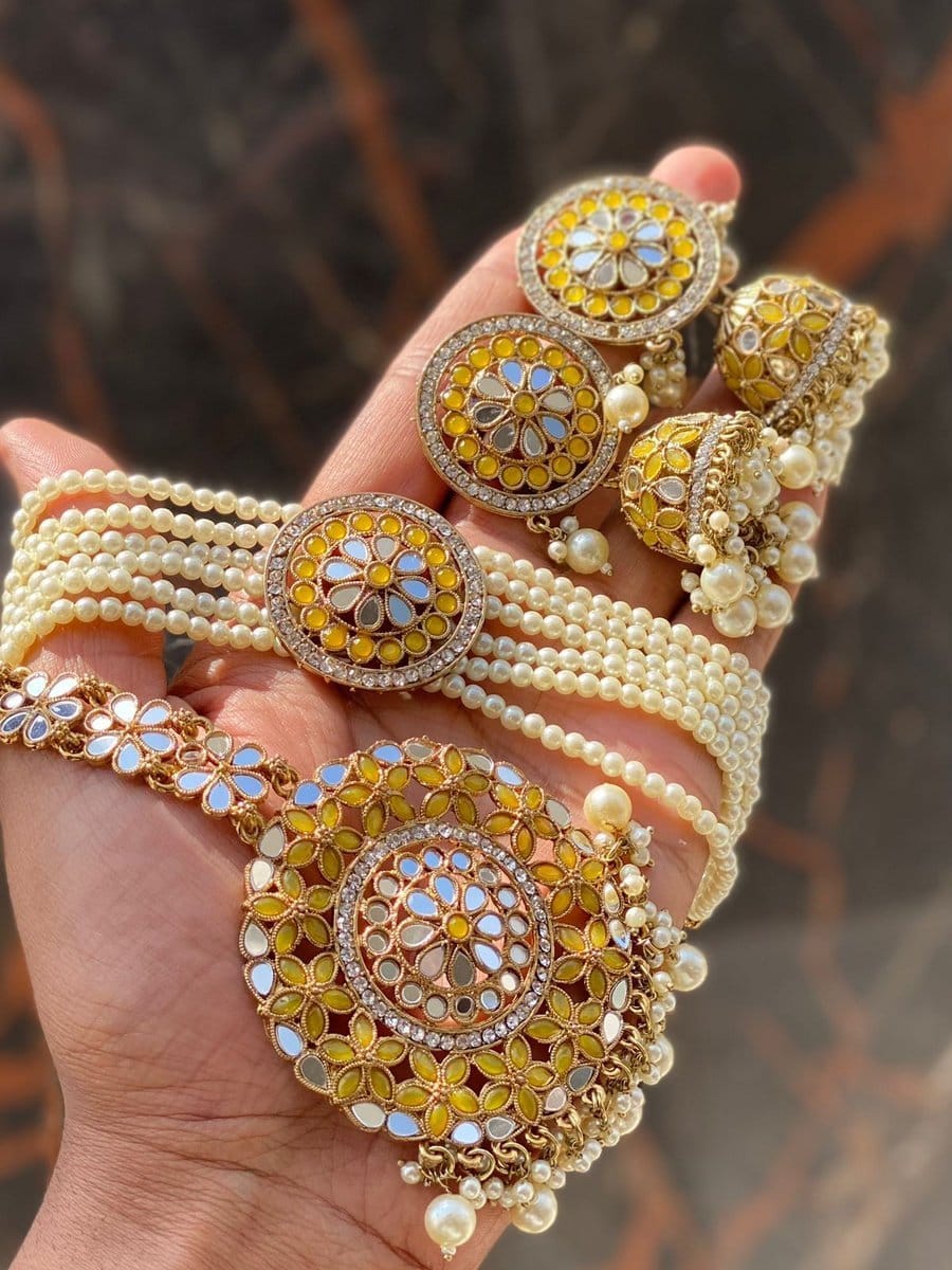 Sheesha kundan combo - Aganya kreation